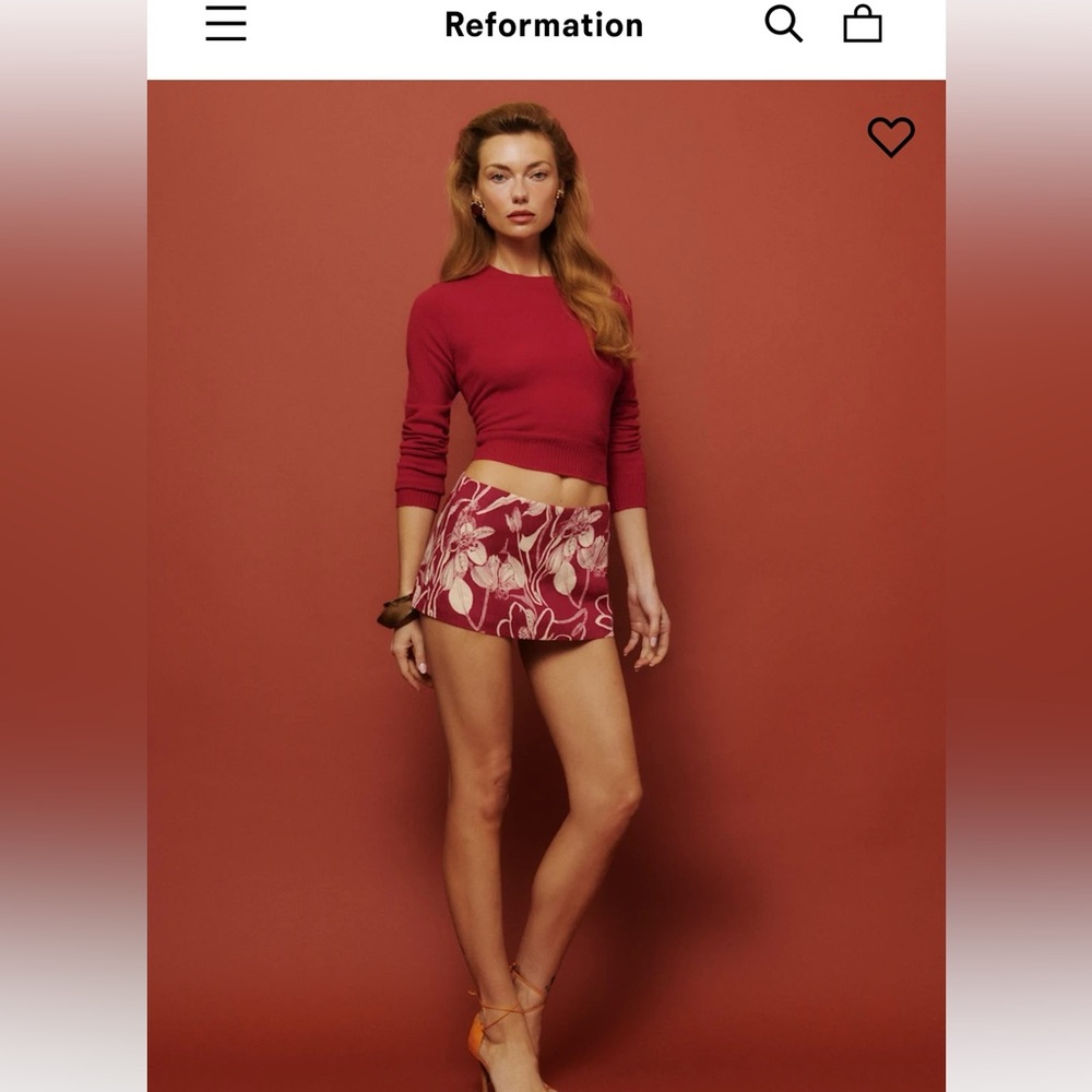Reformation Mia Low Waist Linen Skort